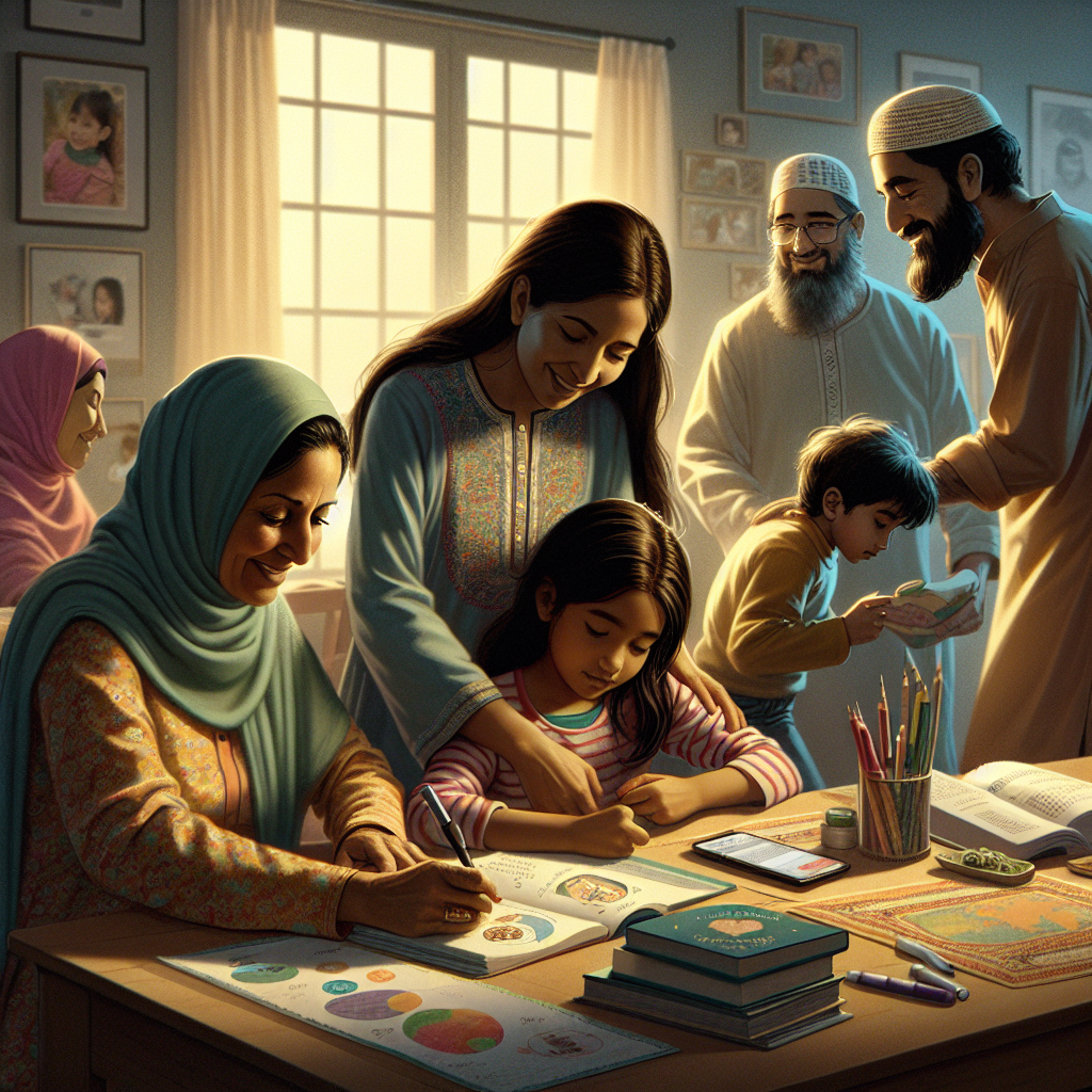 Authentic homeschool or co-op educational setting with diverse families.